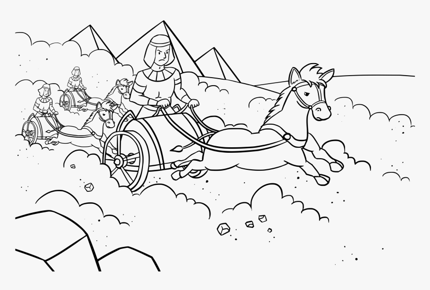 Pharaoh"s Army Coloring Pages Chariot - Exodus Drawing, HD Png Download, Free Download
