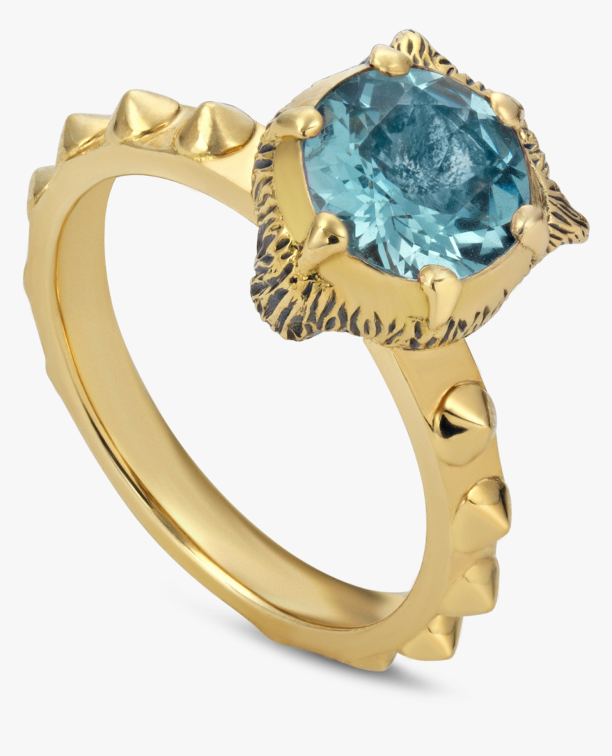 Lmdm Ring With Diamond & Aquamarine - Diamond Gucci Jewellery, HD Png Download, Free Download