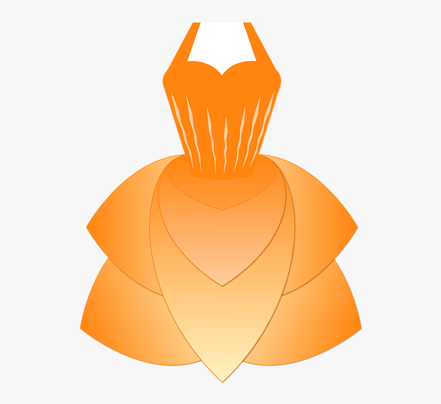 Dress, Princess, Orange Dress, Princess Dress, Girl - Orange Dress Clip Art, HD Png Download, Free Download