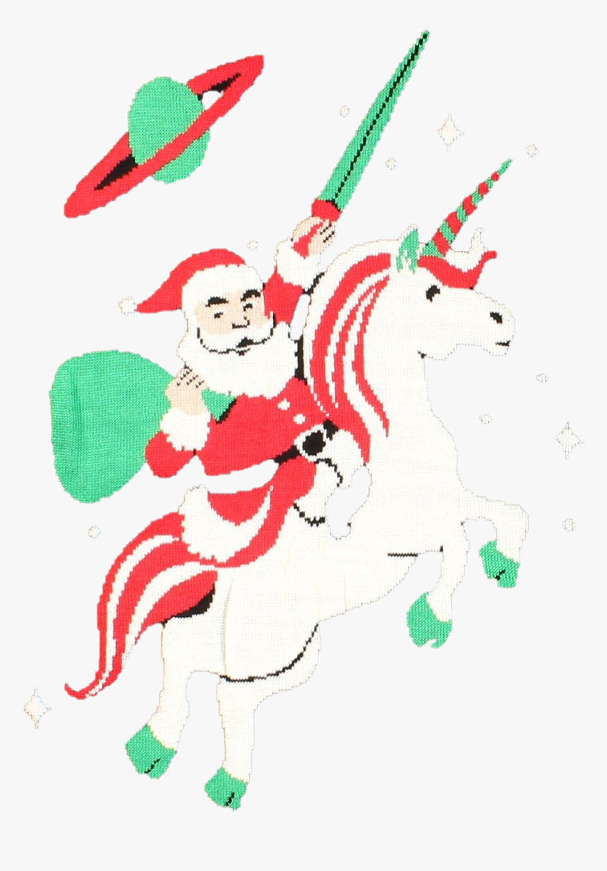 Santa On Unicorn Png Image - Illustration, Transparent Png, Free Download