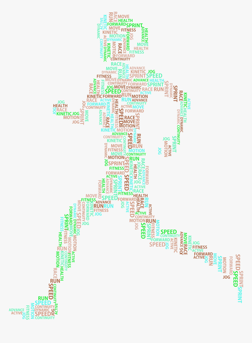 Woman Running Word Cloud Variation 2 No Background - Transparent Background Running Png, Png Download, Free Download