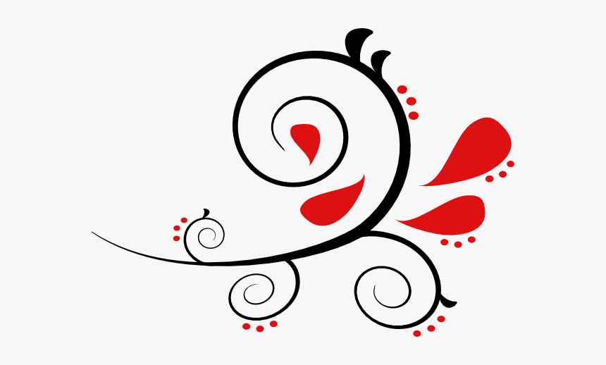 #swirls #swirl #swirly #fancy #elegance #elegant #floral - Black And Red Swirls, HD Png Download, Free Download