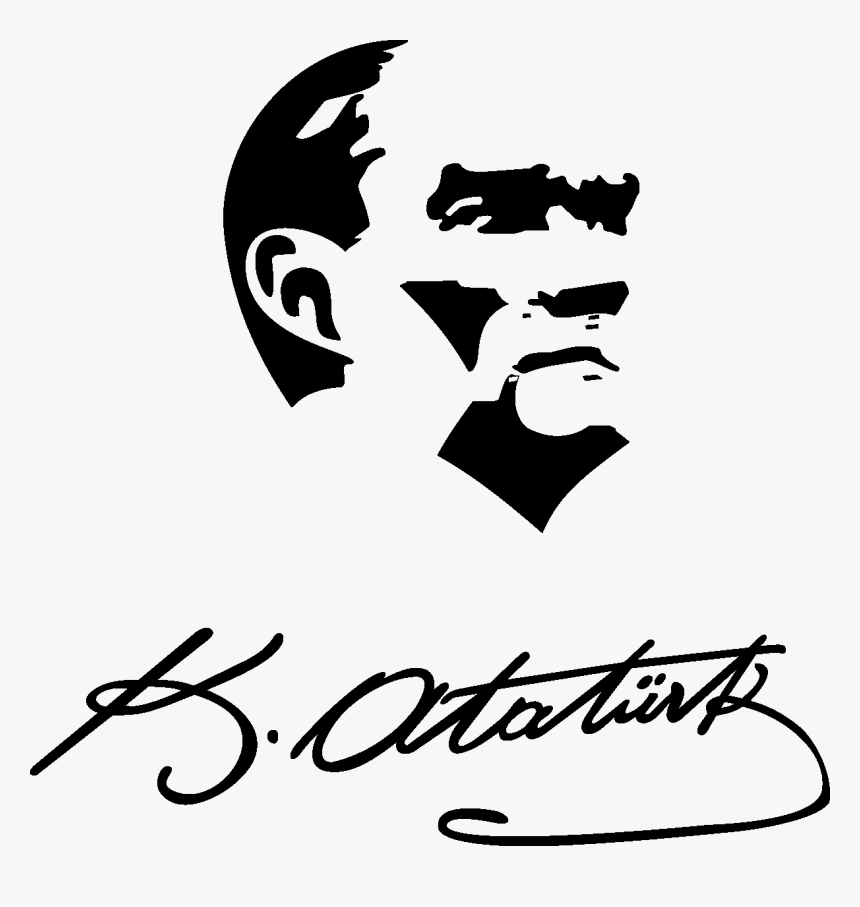 Siyah Beyaz Atatürk Silüeti, HD Png Download, Free Download