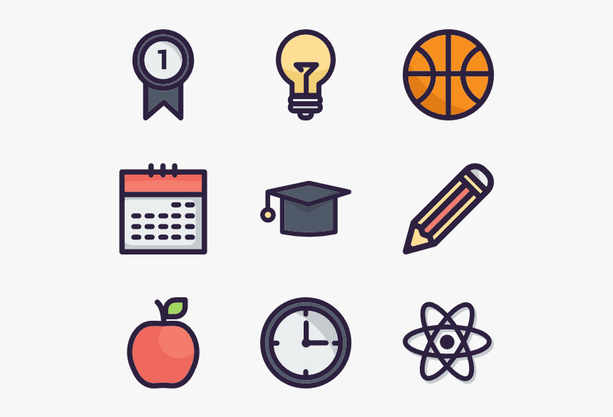 School Icons Png, Transparent Png, Free Download