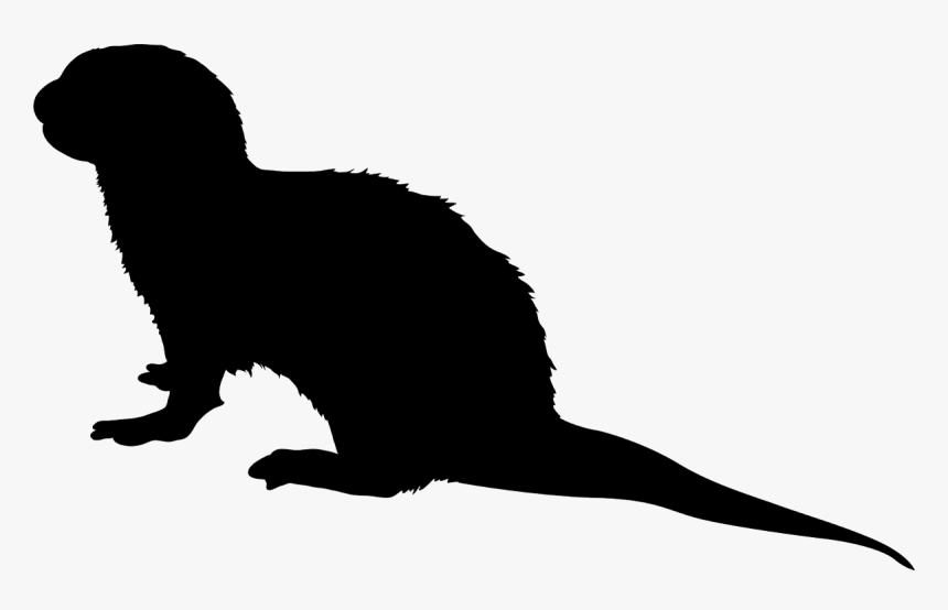 River Otter Black Silhouette - Wolf Silhouette Looking Down, HD Png Download, Free Download