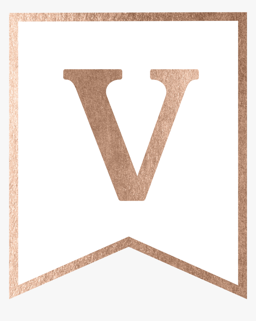 Rose Gold Banner Letters, HD Png Download - kindpng