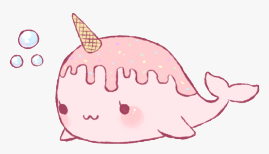 Narwhal Dolphin Cute Pinkdolphin Kawaii Freetoedit - Cute Cartoon Kawaii Dolphins, HD Png Download, Free Download