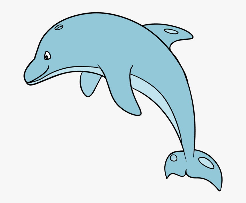 Dolphin Clipart Simple - Cartoon Dolphin Transparent Background, HD Png Download, Free Download