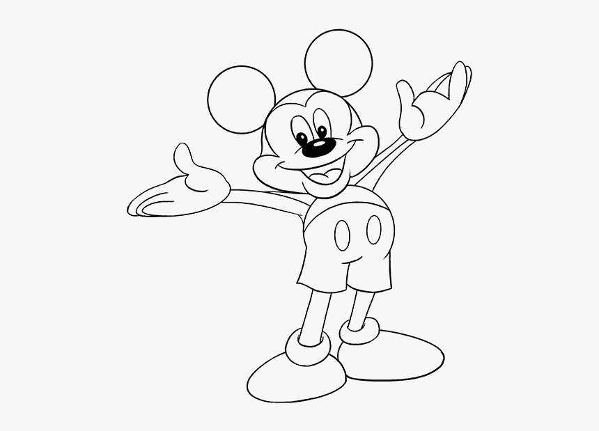 How To Draw Mickey Mouse Easy Drawing Guides - Mickey Mouse Png Drawing, Transparent Png, Free Download