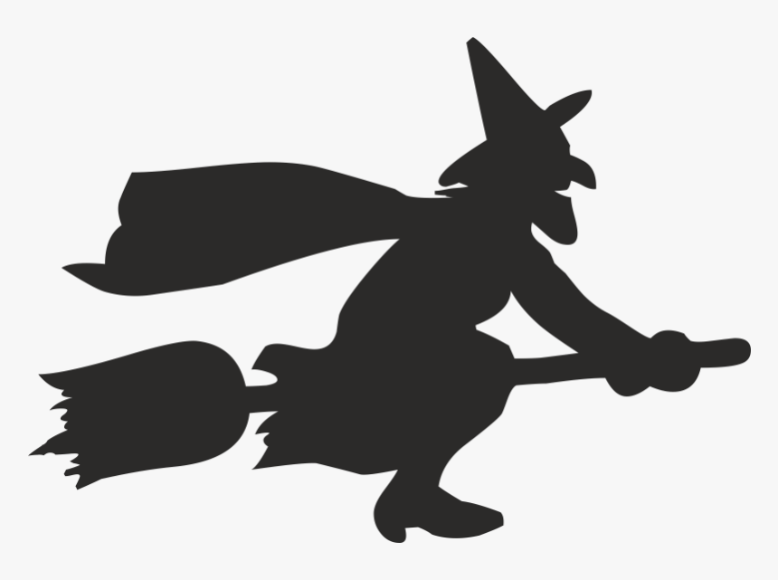 Silhouette Witchcraft Ghost Clip Art - Flying Witch, HD Png Download, Free Download