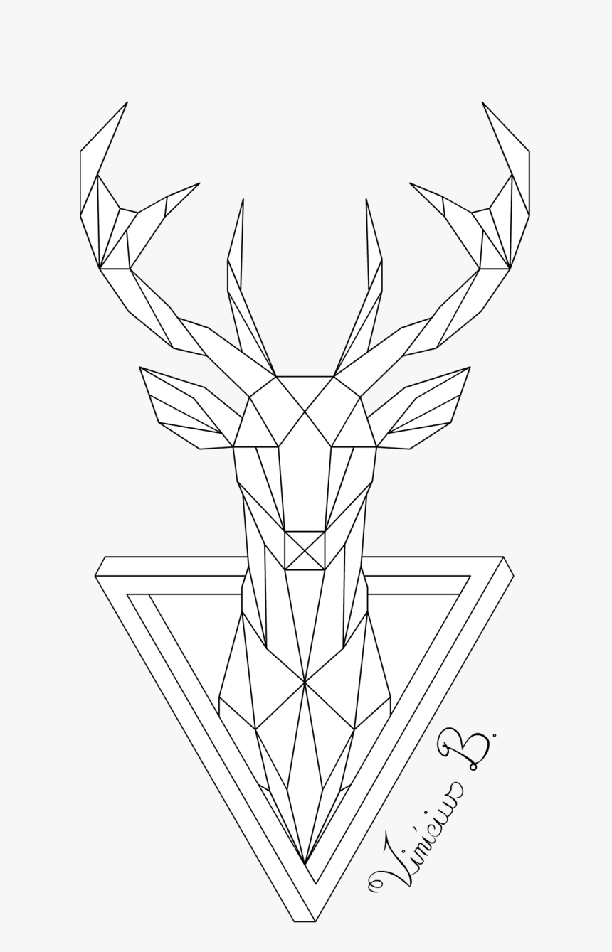 Transparent Geometric Lines Png - Geometric Deer Head Png, Png Download, Free Download