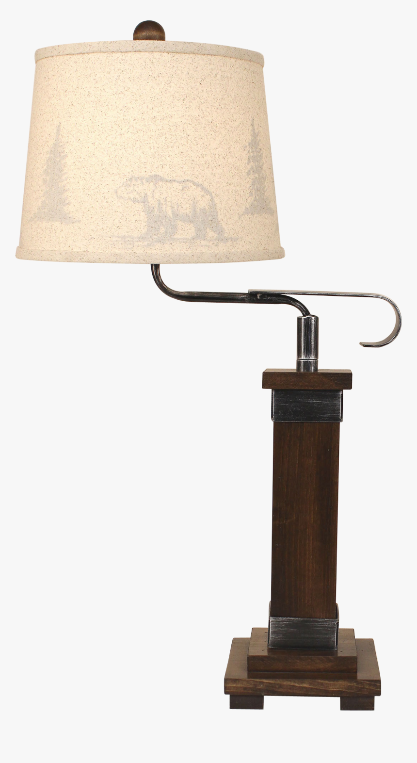 Dark Stain/steel Mission Style Swing Arm Table Lamp- - Lamp, HD Png Download, Free Download