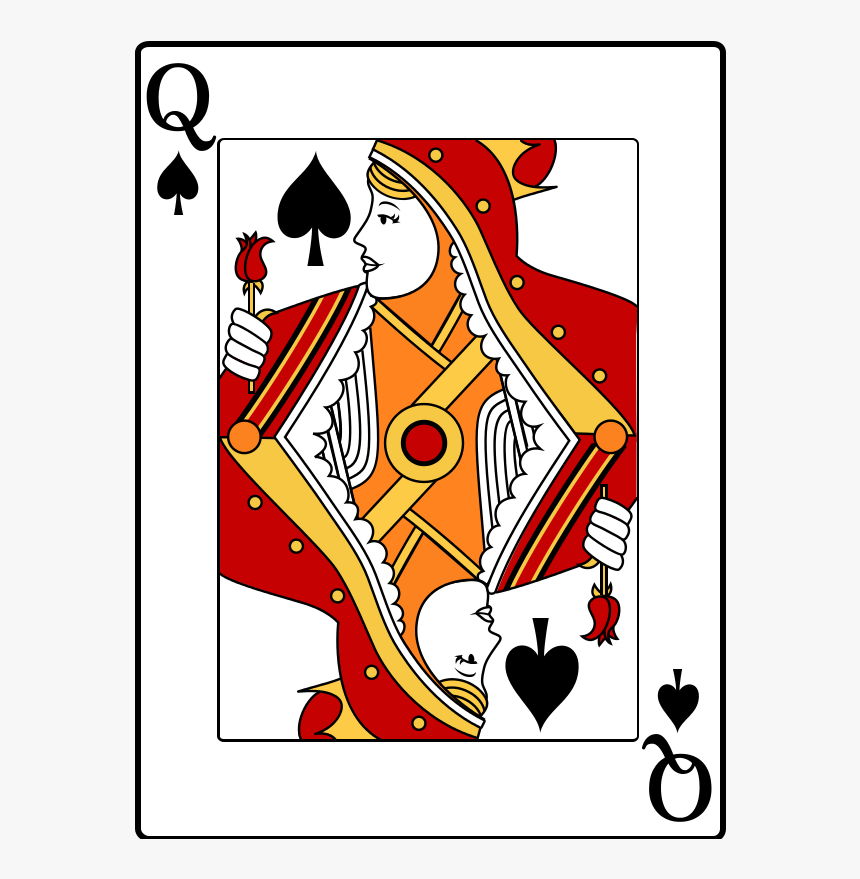 Queen Of Spades Card Queen Of Hearts Hd Png Download Kindpng