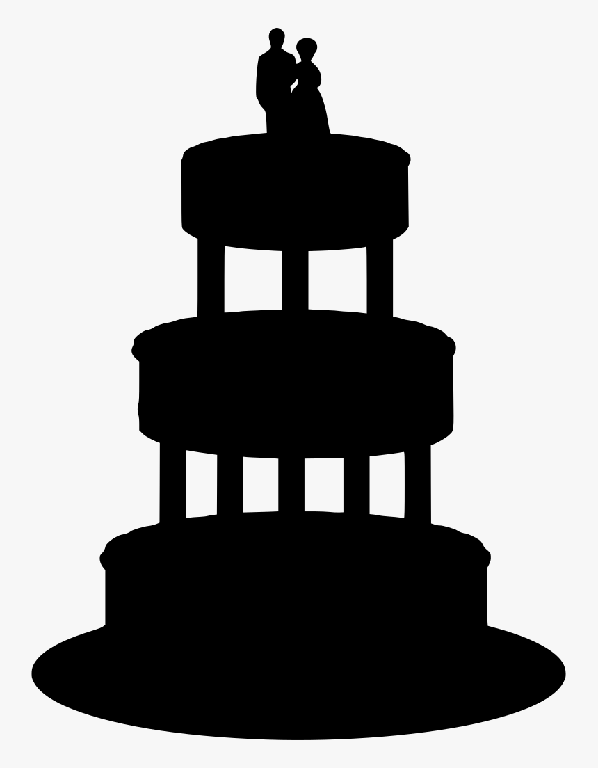 Clipart Wedding Cake Silhouette, HD Png Download, Free Download