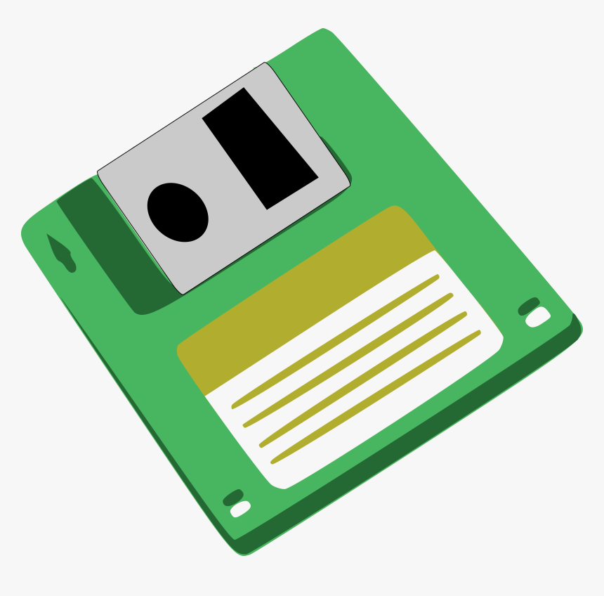 Green Floppy Disk Clip Arts - Floppy Disk Clipart, HD Png Download, Free Download