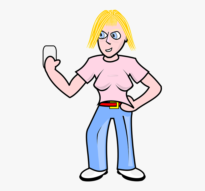 Angry, Blonde, Female, Girl, Jeans, People, T-shirt - Teen Girl Clipart Transparent, HD Png Download, Free Download