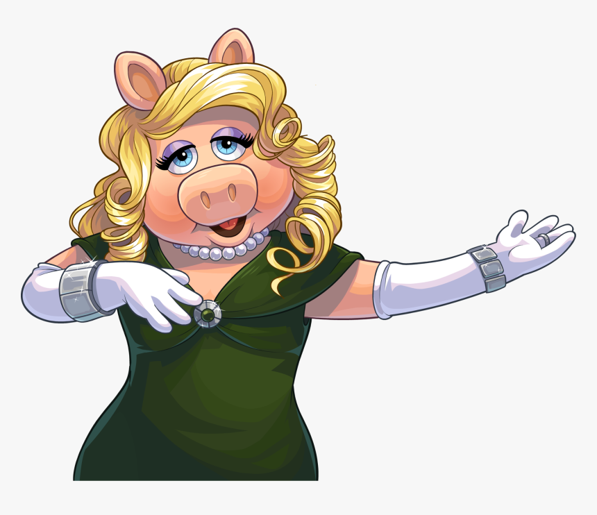 Club Penguin Wiki - Miss Piggy & Kermit Cartoon, HD Png Download, Free Download