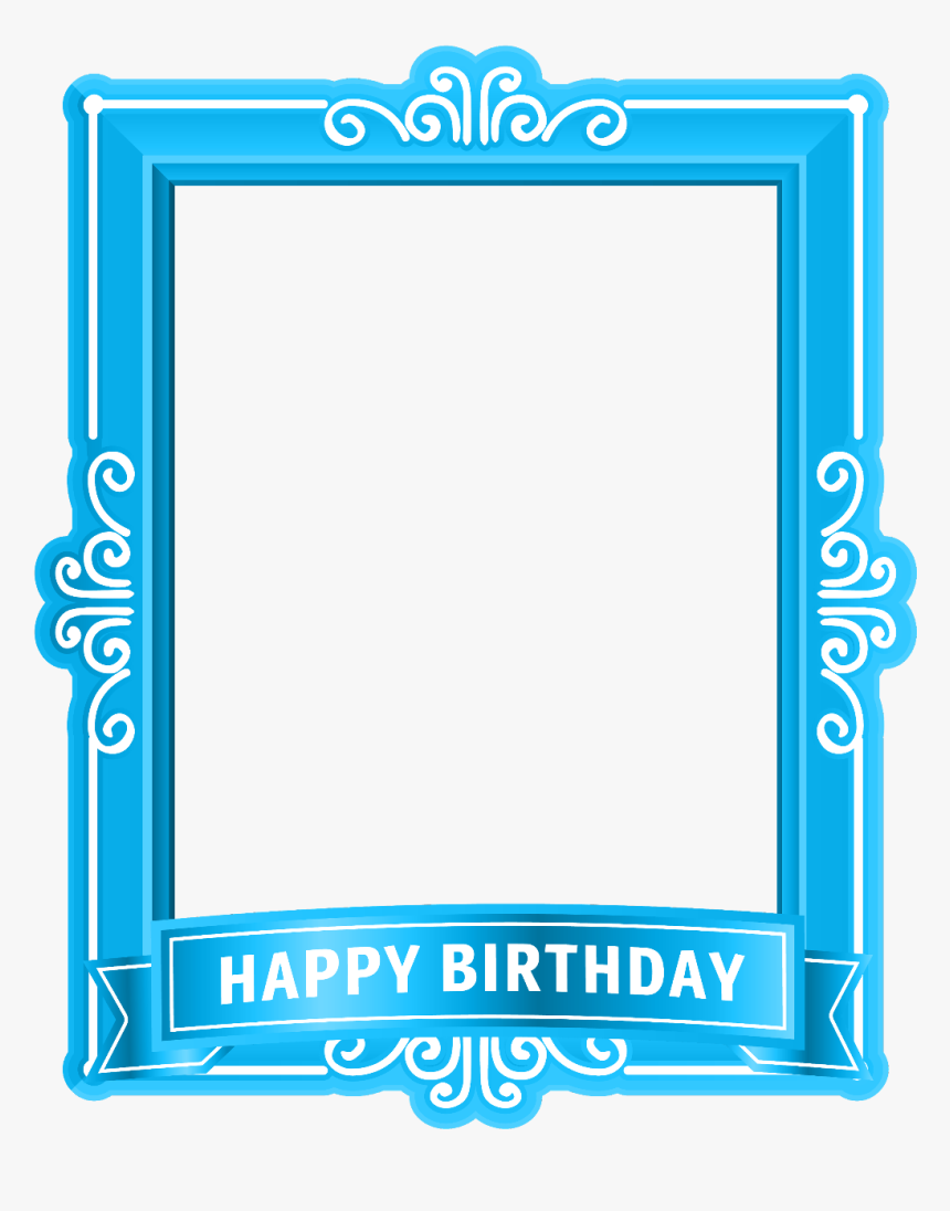 #ftestickers #frame #borders #happybirthday - Happy Birthday Blue Frame Png, Transparent Png, Free Download