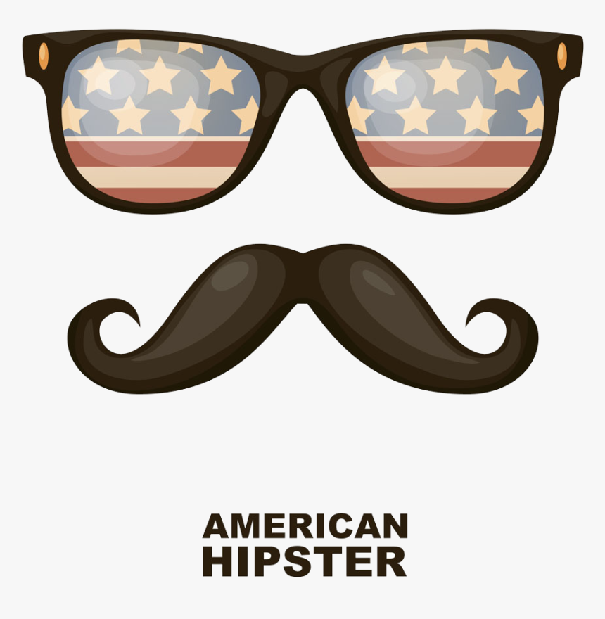 Picture Bearded Fashion Moustache Material Free Hd - Glasses With Italian Flag, HD Png Download, Free Download
