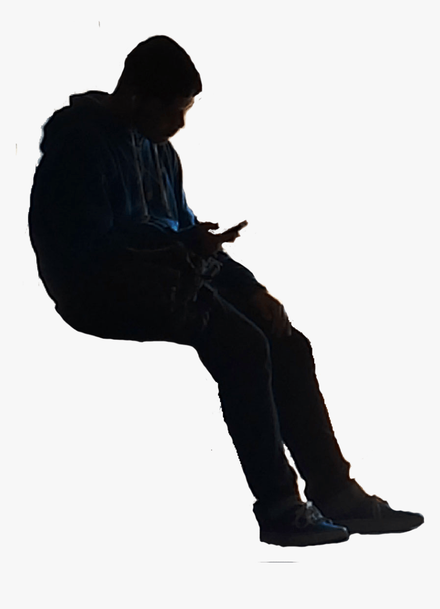 Sitting Person Silhouette Png, Transparent Png, Free Download