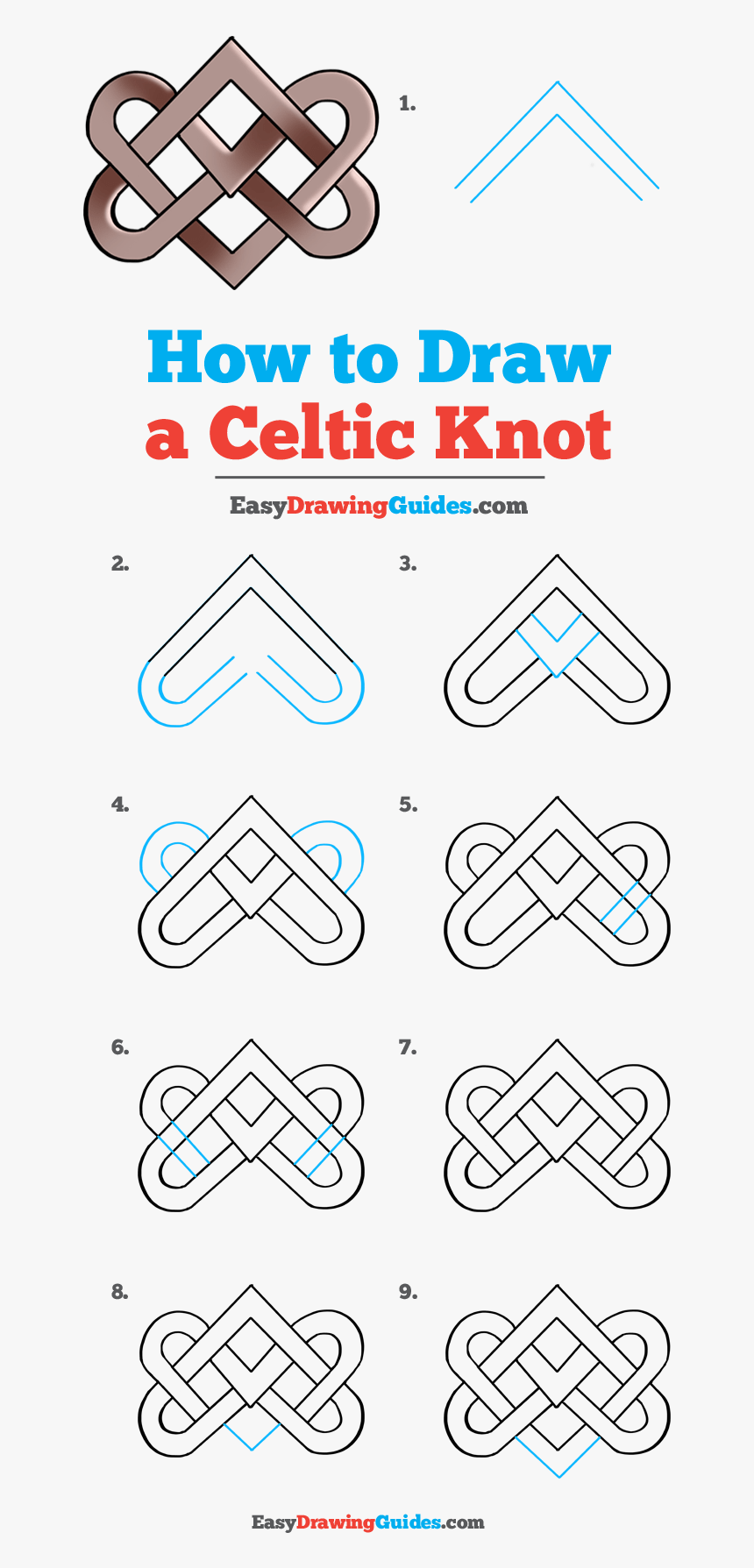 How To Draw Celtic Knot - Step By Step Kermit Drawing, HD Png Download, Free Download