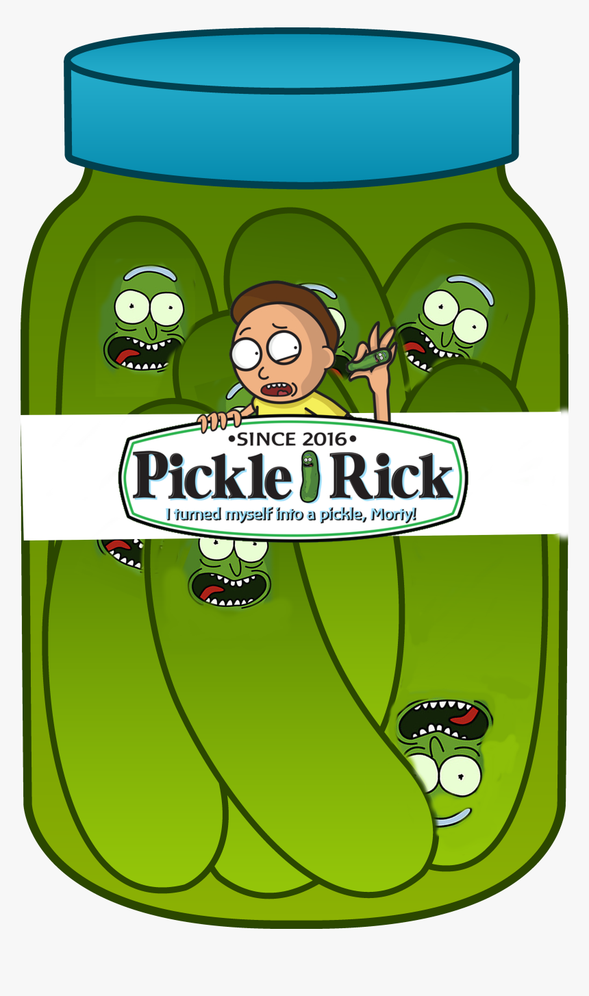 Pickled Rick - Tiny Rick - And Morty - Schwifty Tshirt - Cartoon Jar Of Pickles, HD Png Download, Free Download