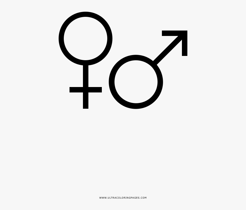 Gender Symbols Coloring Page - Circle, HD Png Download, Free Download