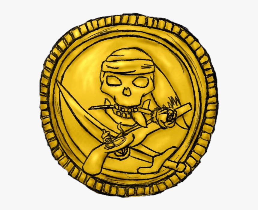 Transparent Snowboard Clipart - Gold Pirate Coin Clipart, HD Png Download, Free Download