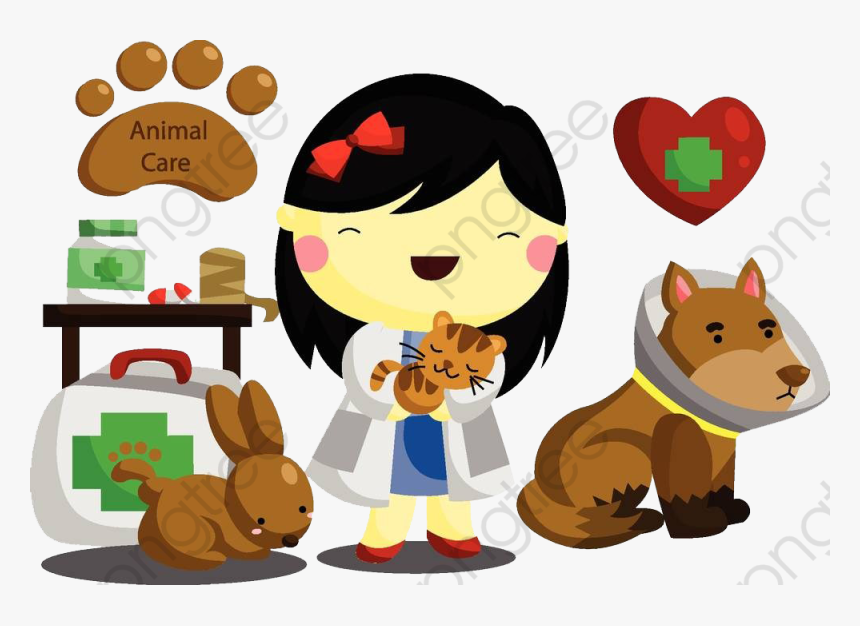 Animal Care Clipart - Menina Cute Veterinaria, HD Png Download, Free Download