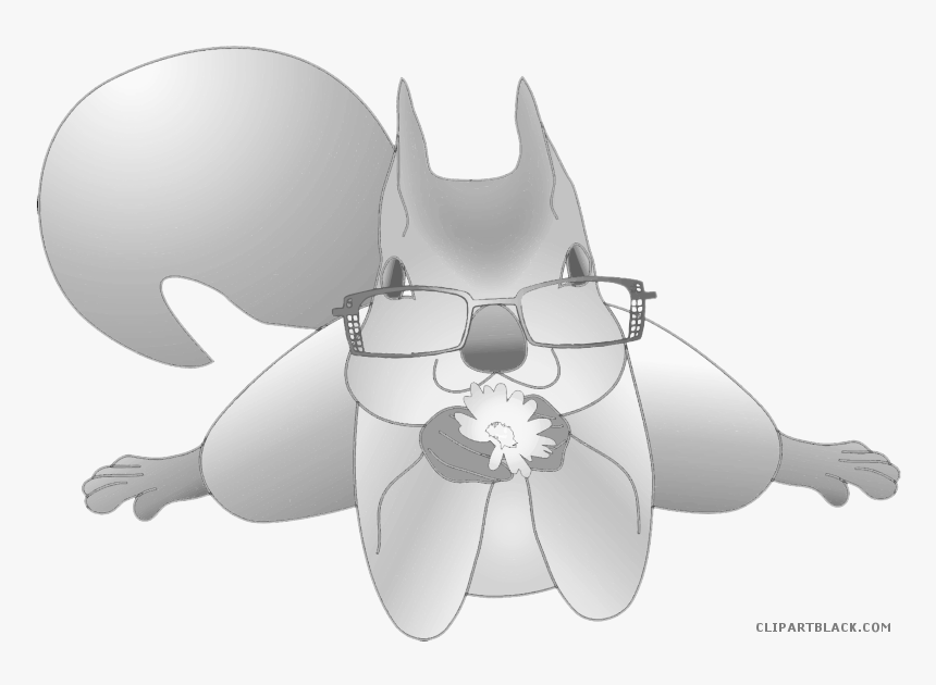 Transparent Squirrel Silhouette Png - Squirrel With Glasses Clipart, Png Download, Free Download