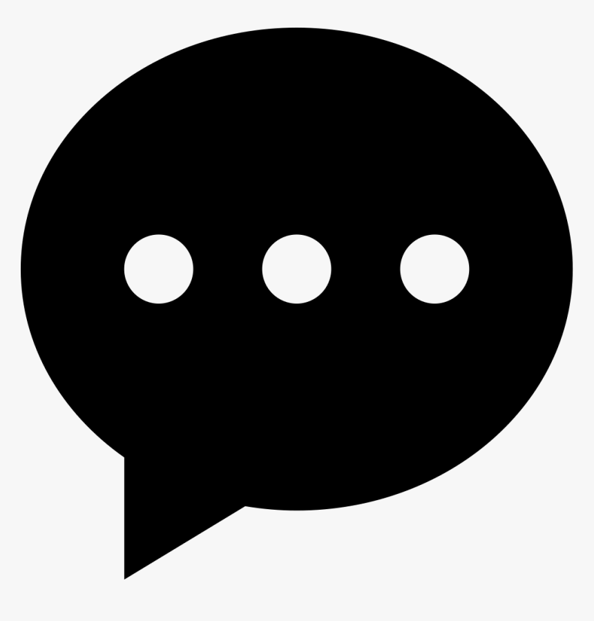 Oval Black Speech Balloon With Three Dots Inside - Three Dots On Black, HD Png Download, Free Download