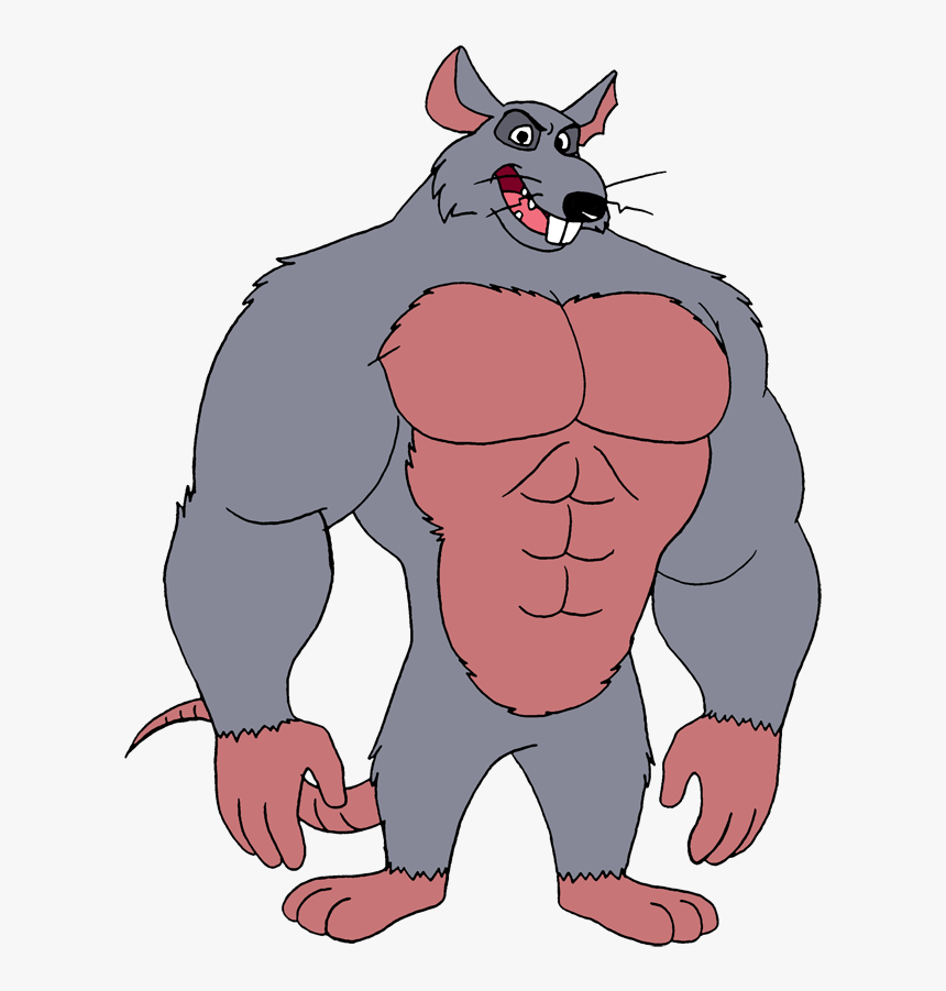 Rat Clipart Muscular - Cartoon Rat With Muscles, HD Png Download, Free Download