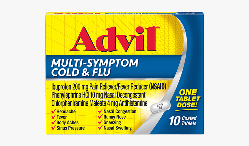 Advil Multi Symptom Cold And Flu, HD Png Download, Free Download