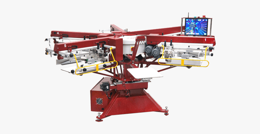Volt 6-5 Automatic Screen Printing Machine / Press - Red Screen Printing Press, HD Png Download, Free Download