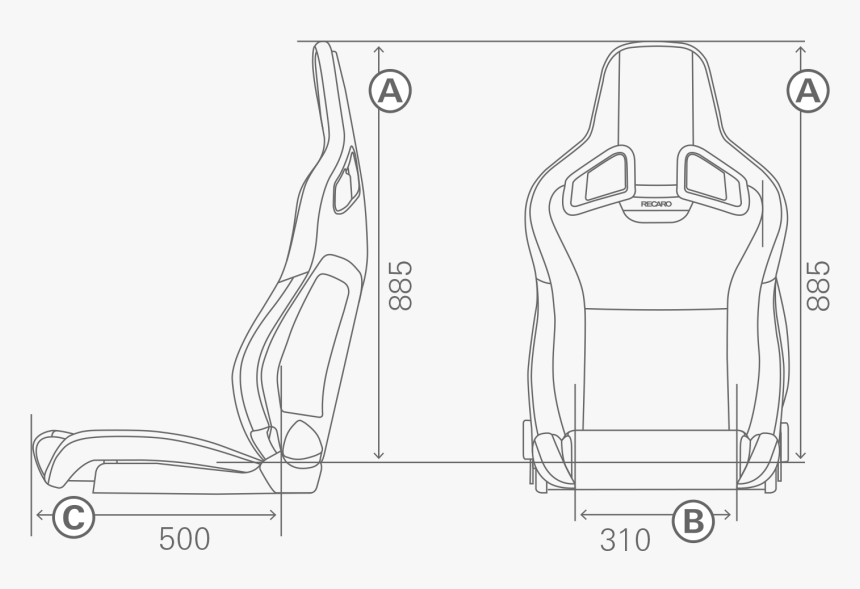 Recaro Sportster Cs Dimensions, HD Png Download, Free Download