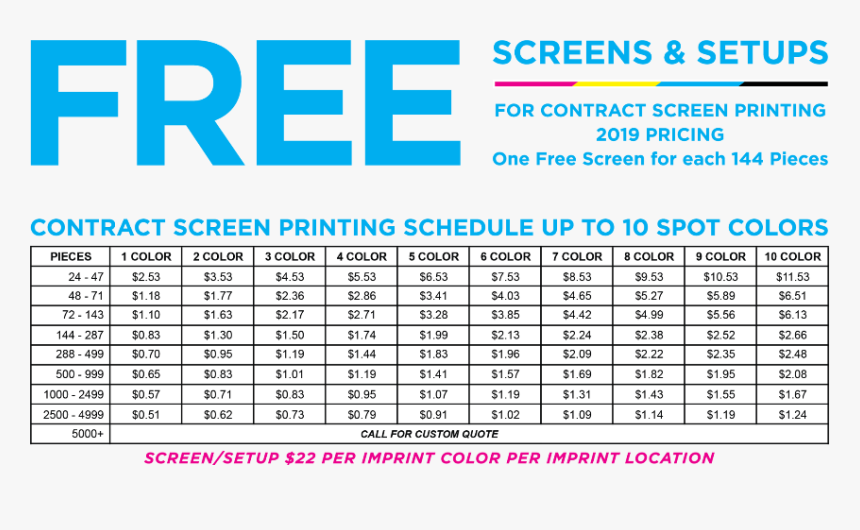Screen Printing Prices 2019, HD Png Download, Free Download