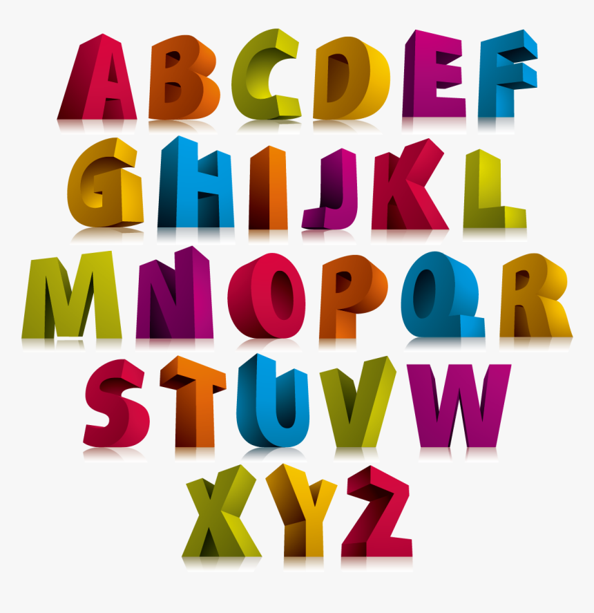 #alphabet #3d #letters #colorful #4asno4i - Letras En 3d De Colores, HD Png Download, Free Download