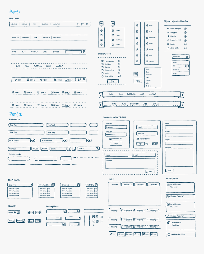 Jolly Ui Hand-drawn Ui Kit Preview - Hand Drawn Ui Kit Sketch, HD Png Download, Free Download