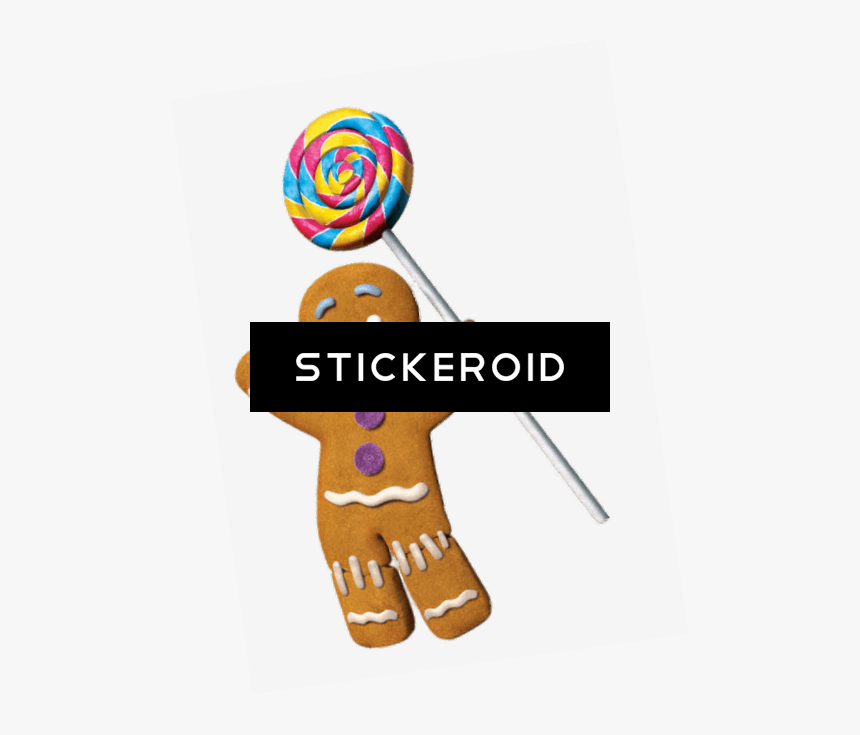 Gingerbread Man With Lolly - Shrek Gingerbread Man Christmas, HD Png Download, Free Download