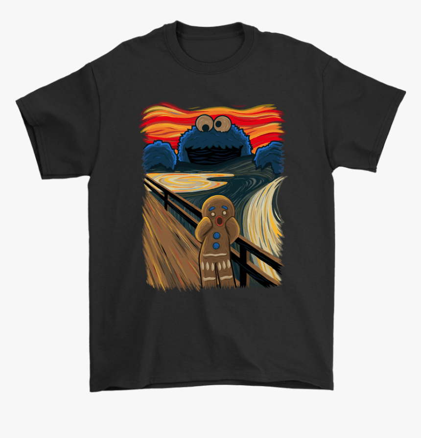 Gingerbread Man And The Cookie Monster The Scream Painting - Fandom Shirts, HD Png Download, Free Download