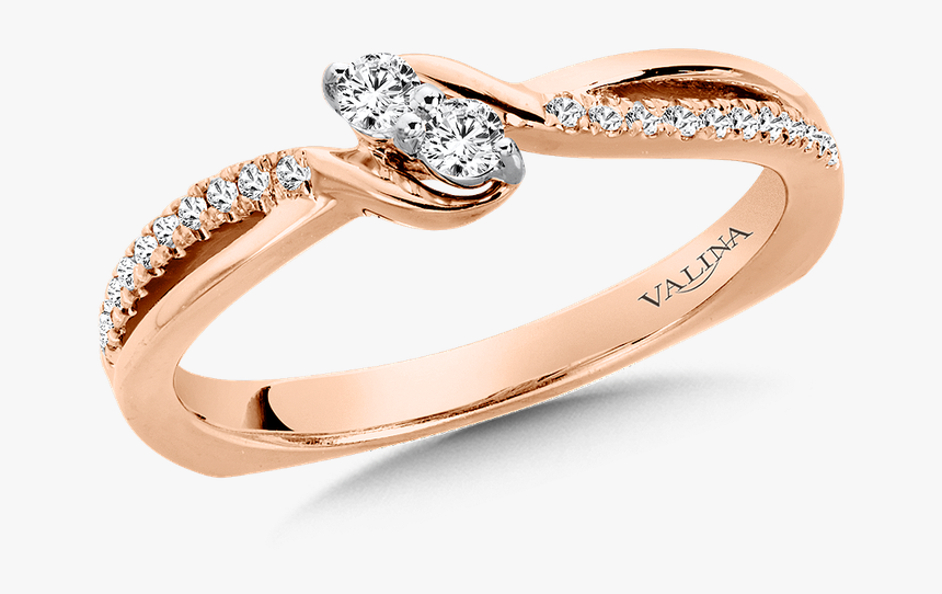 Valina Two-stone Diamond Engagement Ring Moutning In - Rose Gold Ring Transparent Background, HD Png Download, Free Download