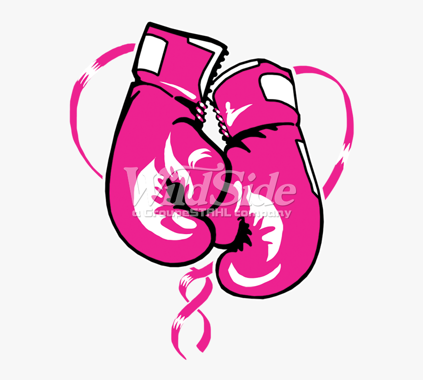 Collection Of Boxing - Boxing Gloves With Cancer Ribbon, HD Png Download, Free Download