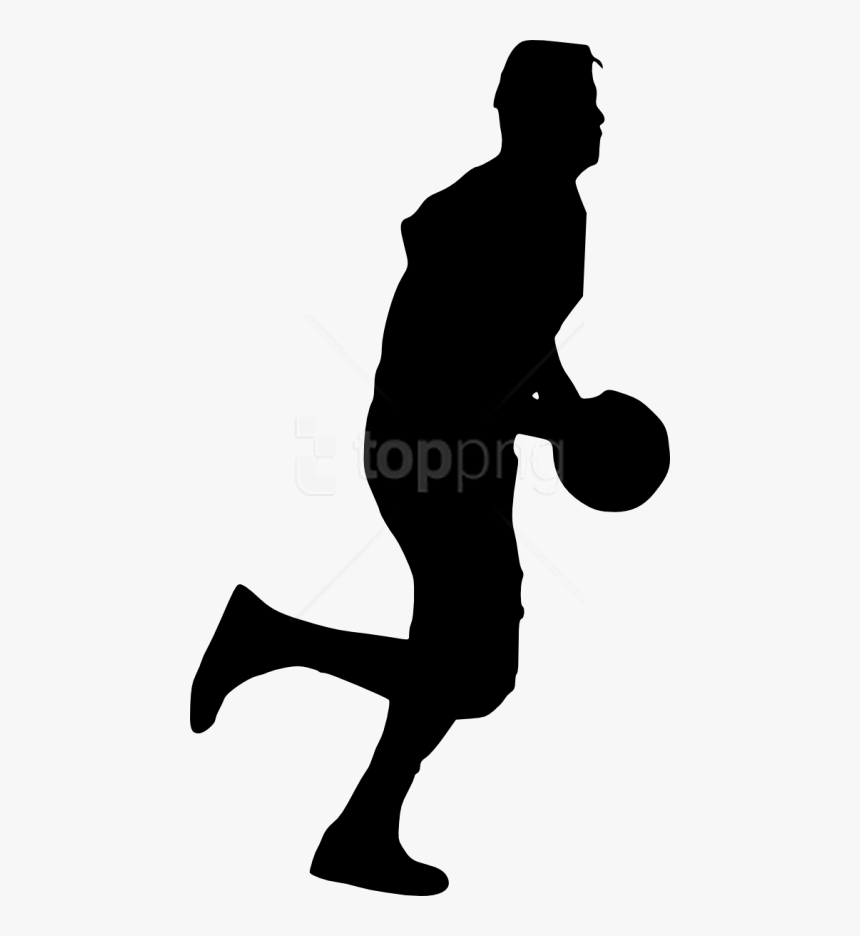 Basketball Player Silhouette Png - Man Leaning Against Wall Silhouette, Transparent Png, Free Download