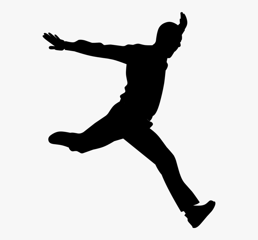 Silhouette - Silhouette Of A Person Jumping, HD Png Download, Free Download