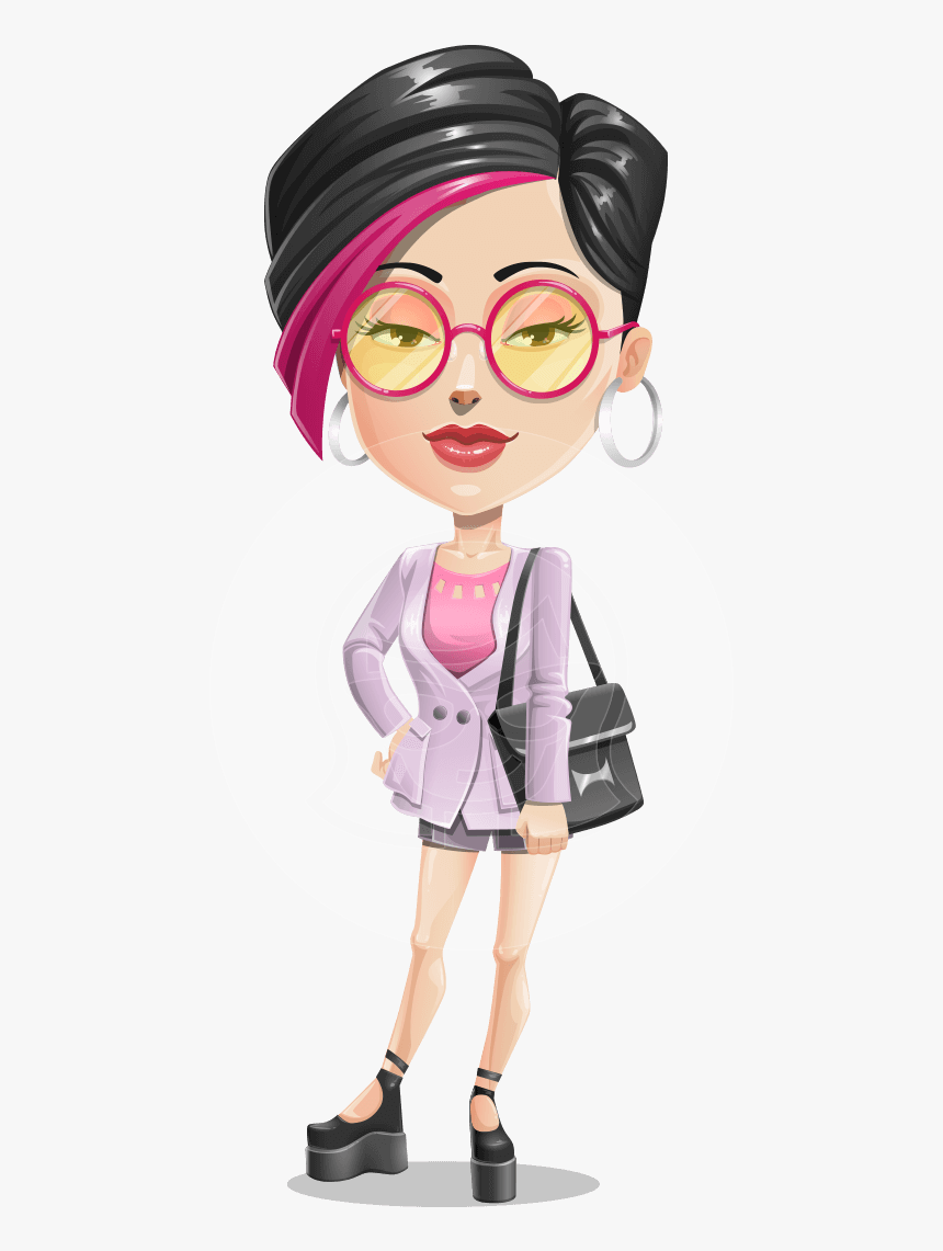 Hipster Girl Cartoon Vector Character Aka Milly - Hipster Cartoon Girl Png, Transparent Png, Free Download