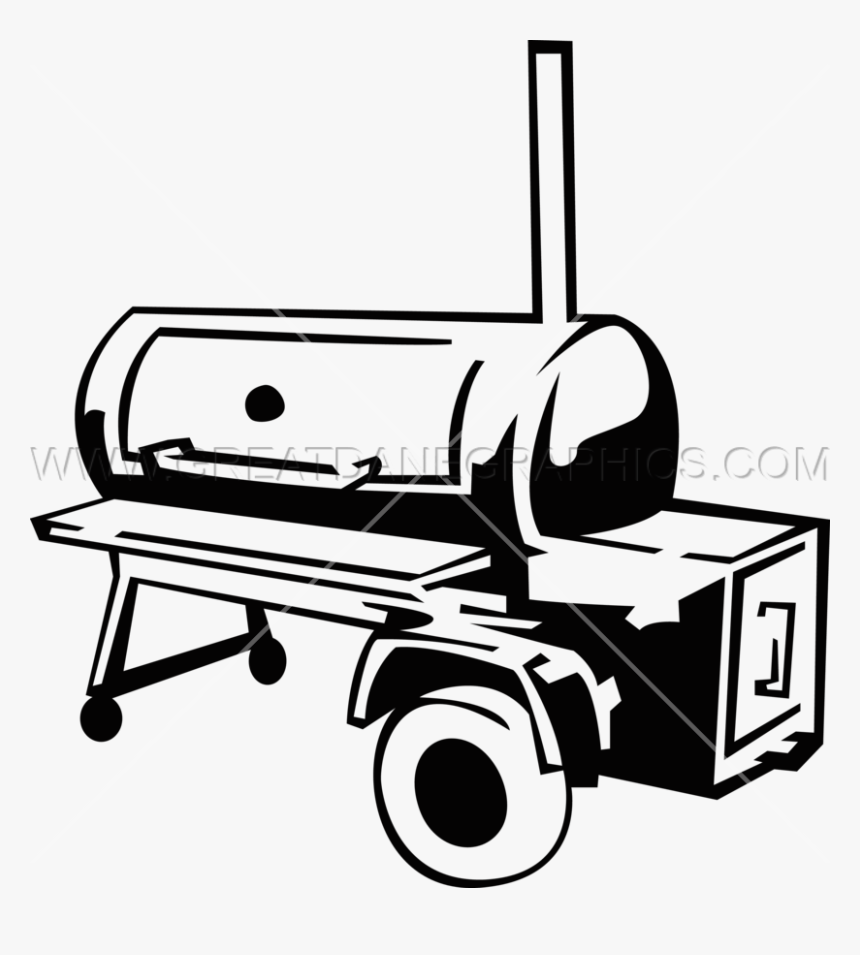 Black And White Bbq Smoker Clipart, HD Png Download, Free Download
