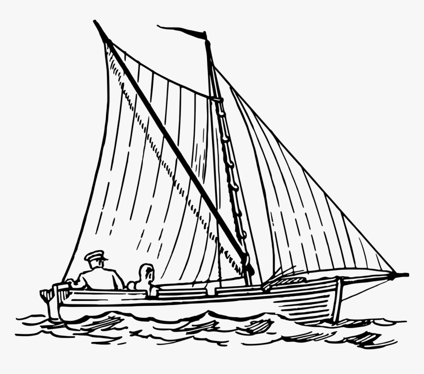 Boat In Ocean Drawing, HD Png Download, Free Download