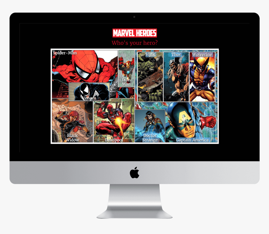 Marvel Heroes Website Is Shown On Macbook - Computer Monitor, HD Png Download, Free Download