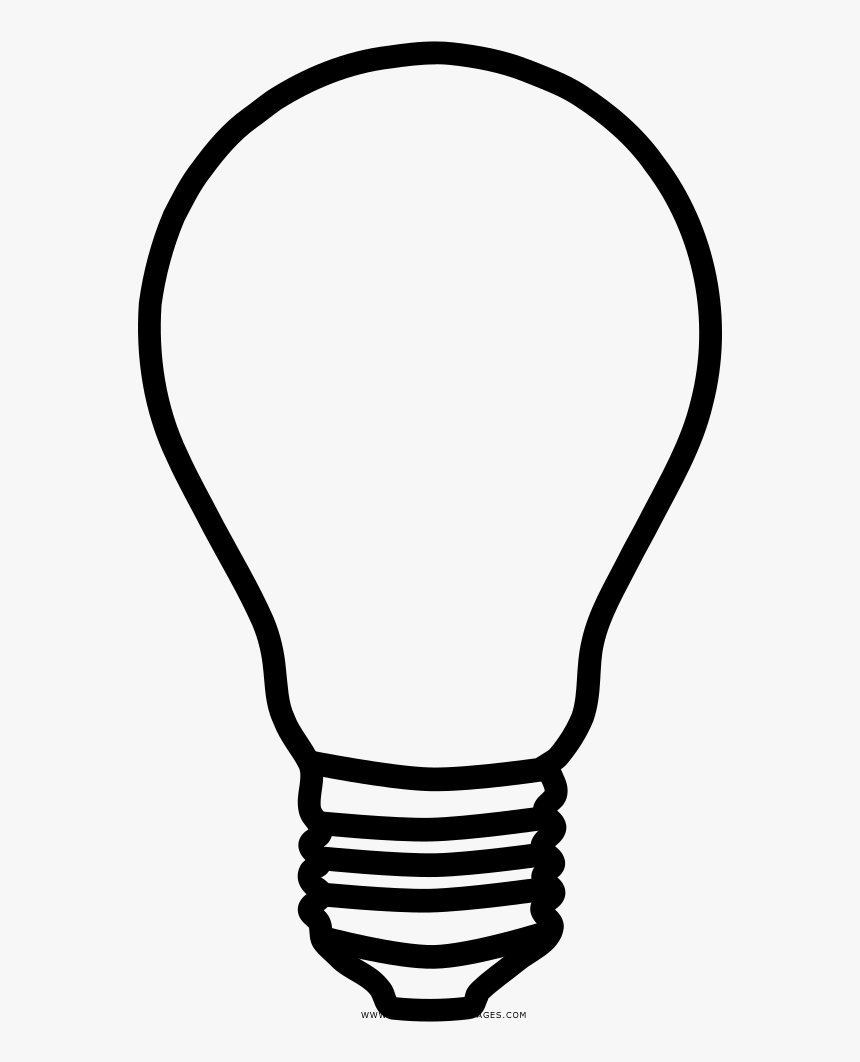 Bombilla Página Para Colorear - Drawing Clipart Light Bulb, HD Png