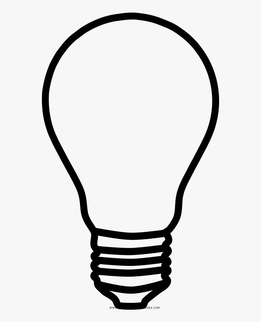 Bombilla Página Para Colorear - Drawing Clipart Light Bulb, HD Png Download, Free Download